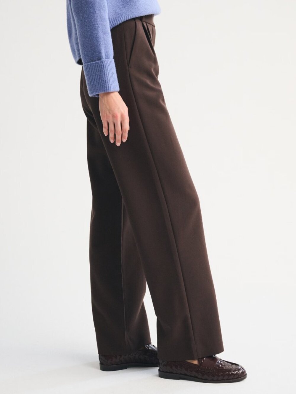 NWT ABERCROMBIE & FITCH Sloane Brown Tailored Wide Leg Trousers Pants, Size 30 - Picture 3 of 14